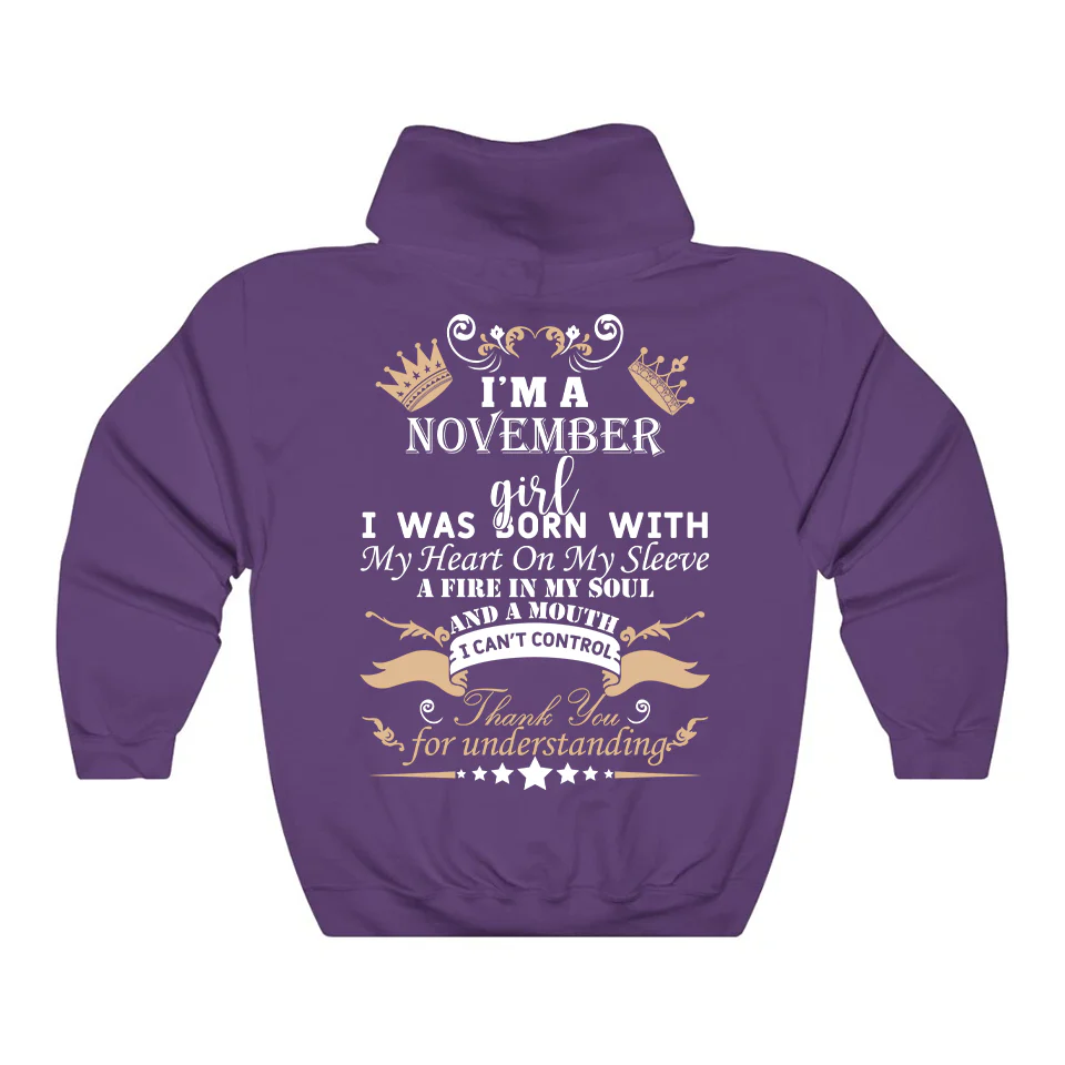 November Girl Heart Fire Soul Hoodie
