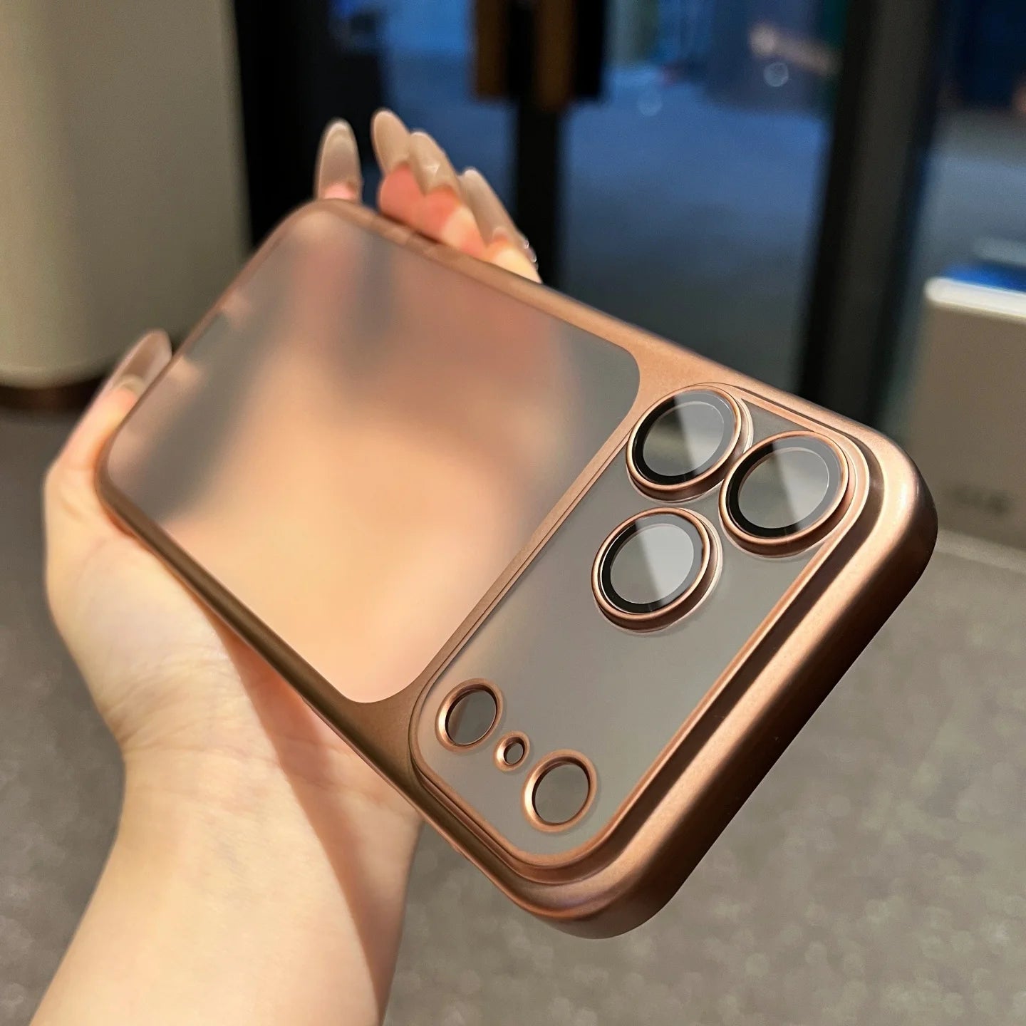 Luxury Nano Matte Translucent Case Iphone 17 Air 16 15 14 13 12 Pro Max 17pro Rugged Pc Plating