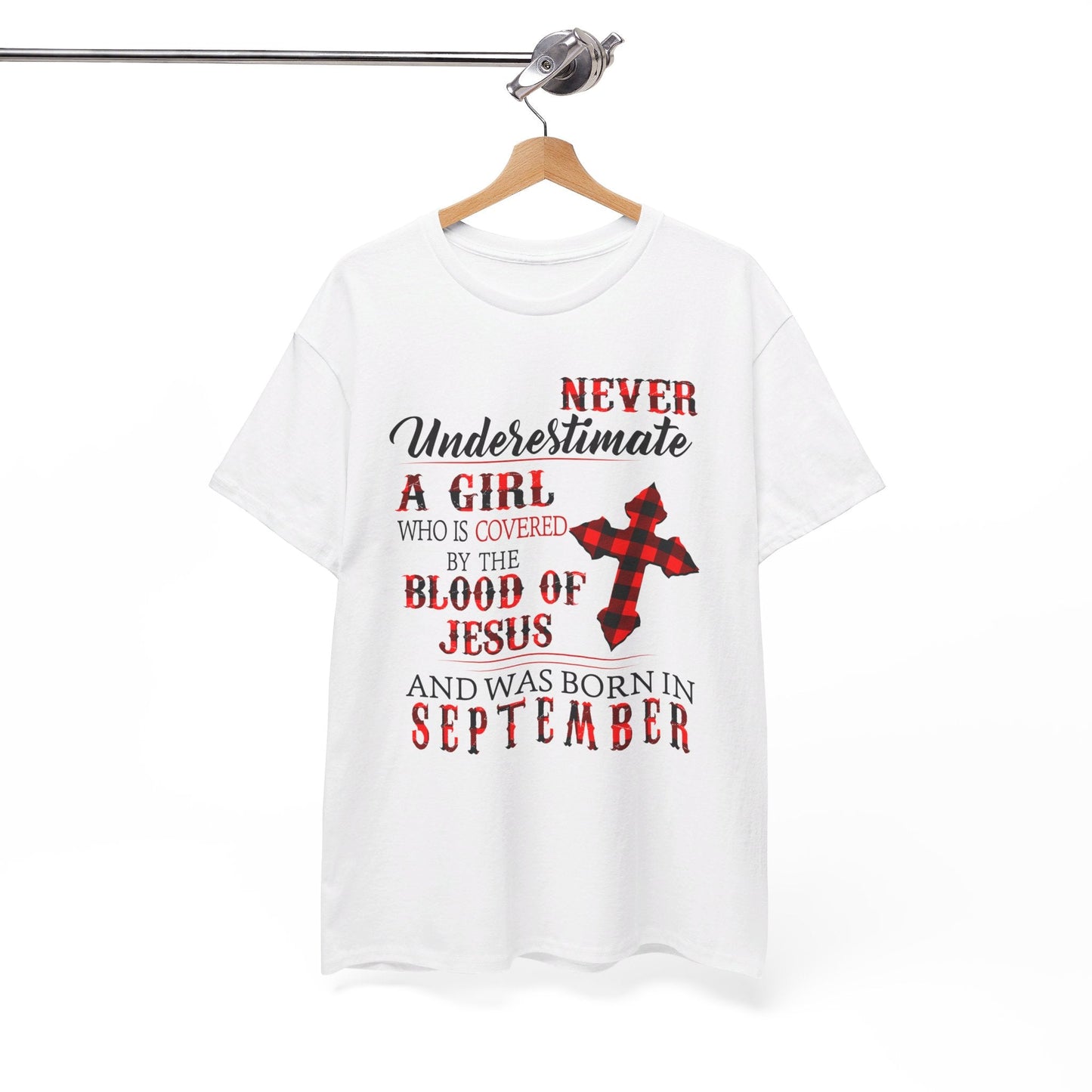 Never Underestimate A Girl Covered By The Blood Of Jesus And Born In October Shirt