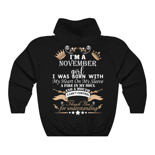 November Girl Heart Fire Soul Hoodie
