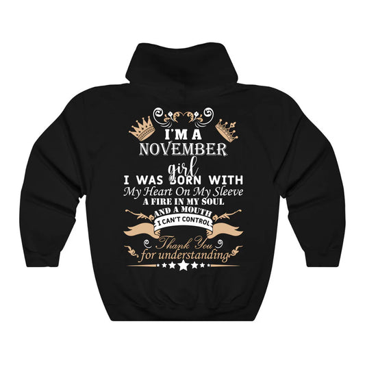 November Girl Heart Fire Soul Hoodie