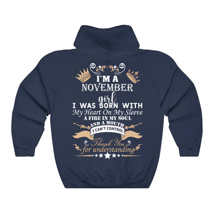 November Girl Heart Fire Soul Hoodie