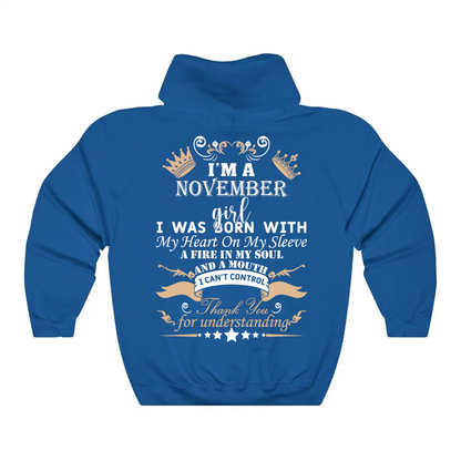 November Girl Heart Fire Soul Hoodie