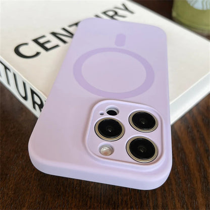 Luxury Fluorescence Bright Color Magnetic Liquid Silicone Magsafe Case Iphone 17 Air 16 15 14 13 Pro