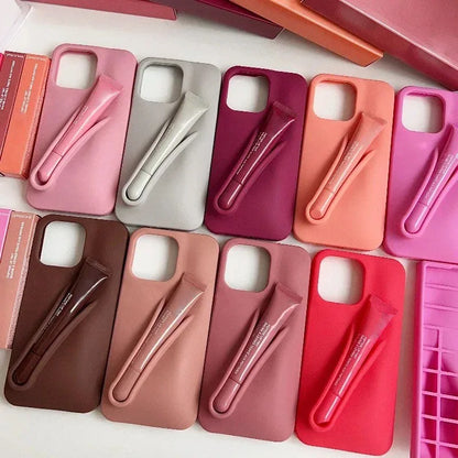 Collection Rhode of colorful phone cases with a brush design on a white background