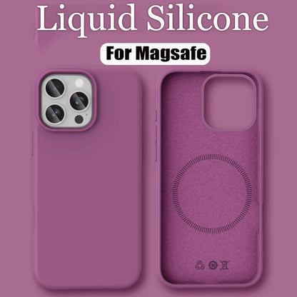 Luxury Liquid Silicone Magsafe Phone Case Iphone 17 16 Plus 15 14 13 12 Pro Max 16e Wireless
