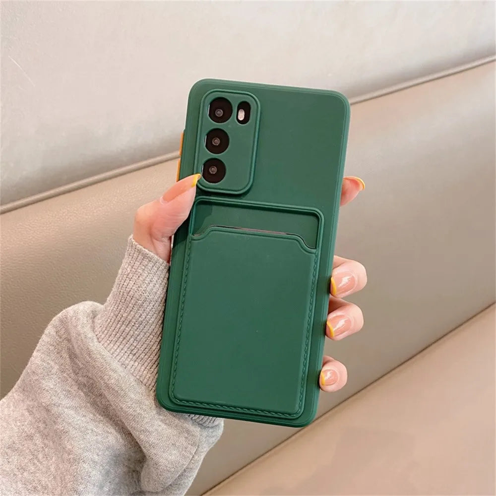 Tpu Soft Silicone Card Slot Wallet Case Samsung S26 S25 S24 S23 S22 S21 Fe Plus Ultra Note 20 A54