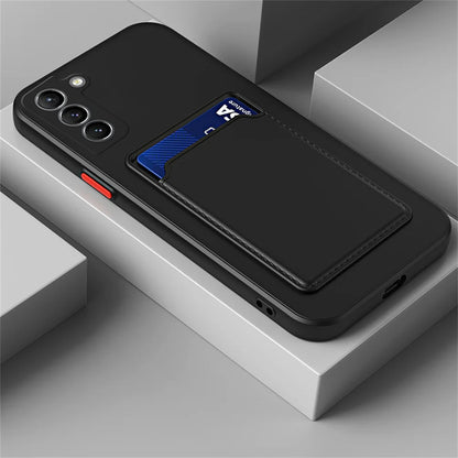 Tpu Soft Silicone Card Slot Wallet Case Samsung S26 S25 S24 S23 S22 S21 Fe Plus Ultra Note 20 A54