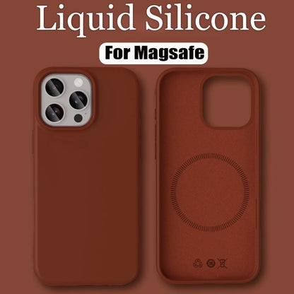 Luxury Liquid Silicone Magsafe Phone Case Iphone 17 16 Plus 15 14 13 12 Pro Max 16e Wireless