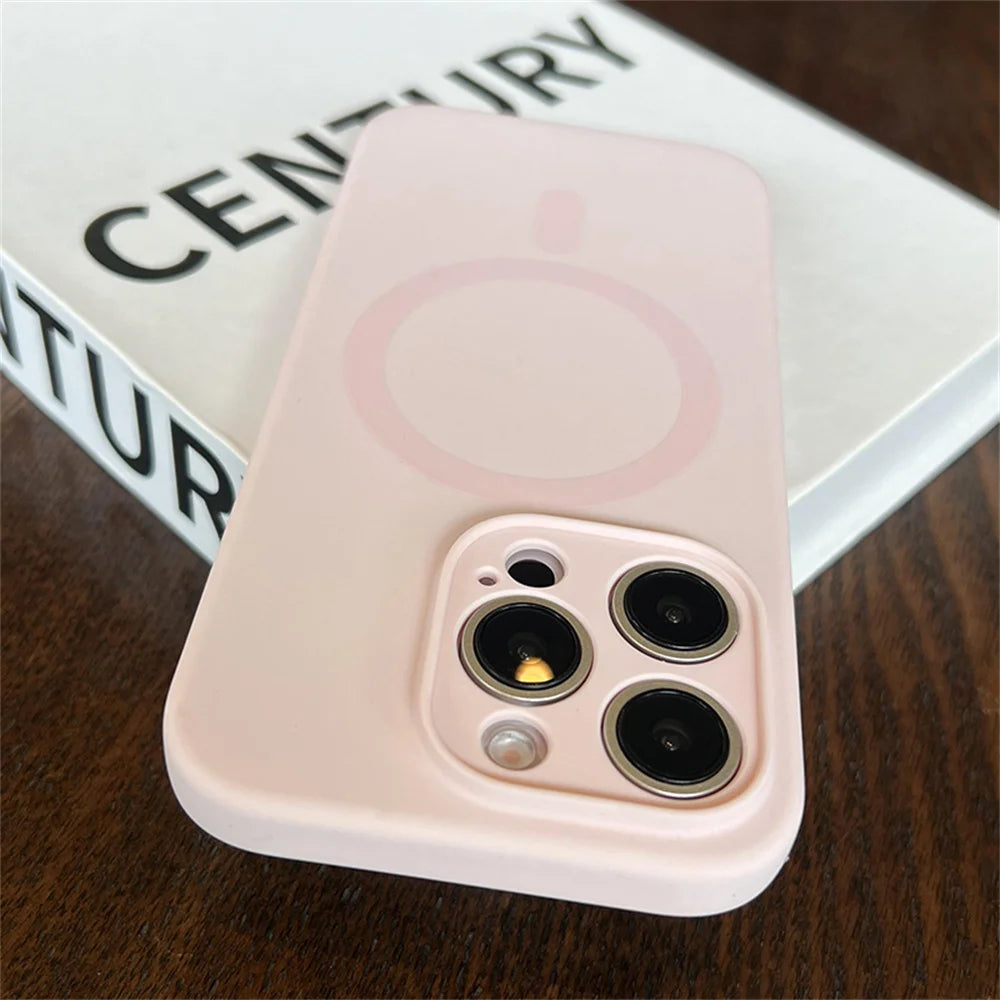 Luxury Fluorescence Bright Color Magnetic Liquid Silicone Magsafe Case Iphone 17 Air 16 15 14 13 Pro