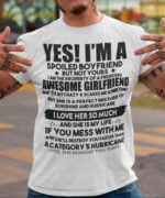 The "Yes I am a spoiled Boyfriend Shirt" is a cheeky and playful gift for him. This shirt is a humorous way to express affection and playfully acknowledge being spoiled by a significant other. Ideal for boyfriends who appreciate a good laugh and enjoy a touch of lightheartedness in their wardrobe.