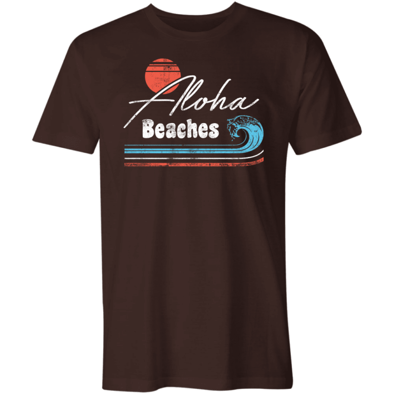 The "Aloha Beaches" shirt is a playful and beachy garment. The phrase cleverly combines the Hawaiian greeting "Aloha" with a pun on "beaches," creating a fun and relaxed vibe. Perfect for those who love coastal living or have a sunny, carefree outlook.