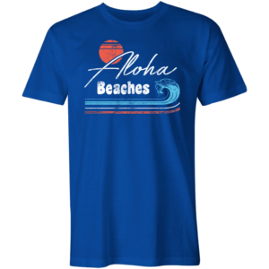The "Aloha Beaches" shirt is a playful and beachy garment. The phrase cleverly combines the Hawaiian greeting "Aloha" with a pun on "beaches," creating a fun and relaxed vibe. Perfect for those who love coastal living or have a sunny, carefree outlook.